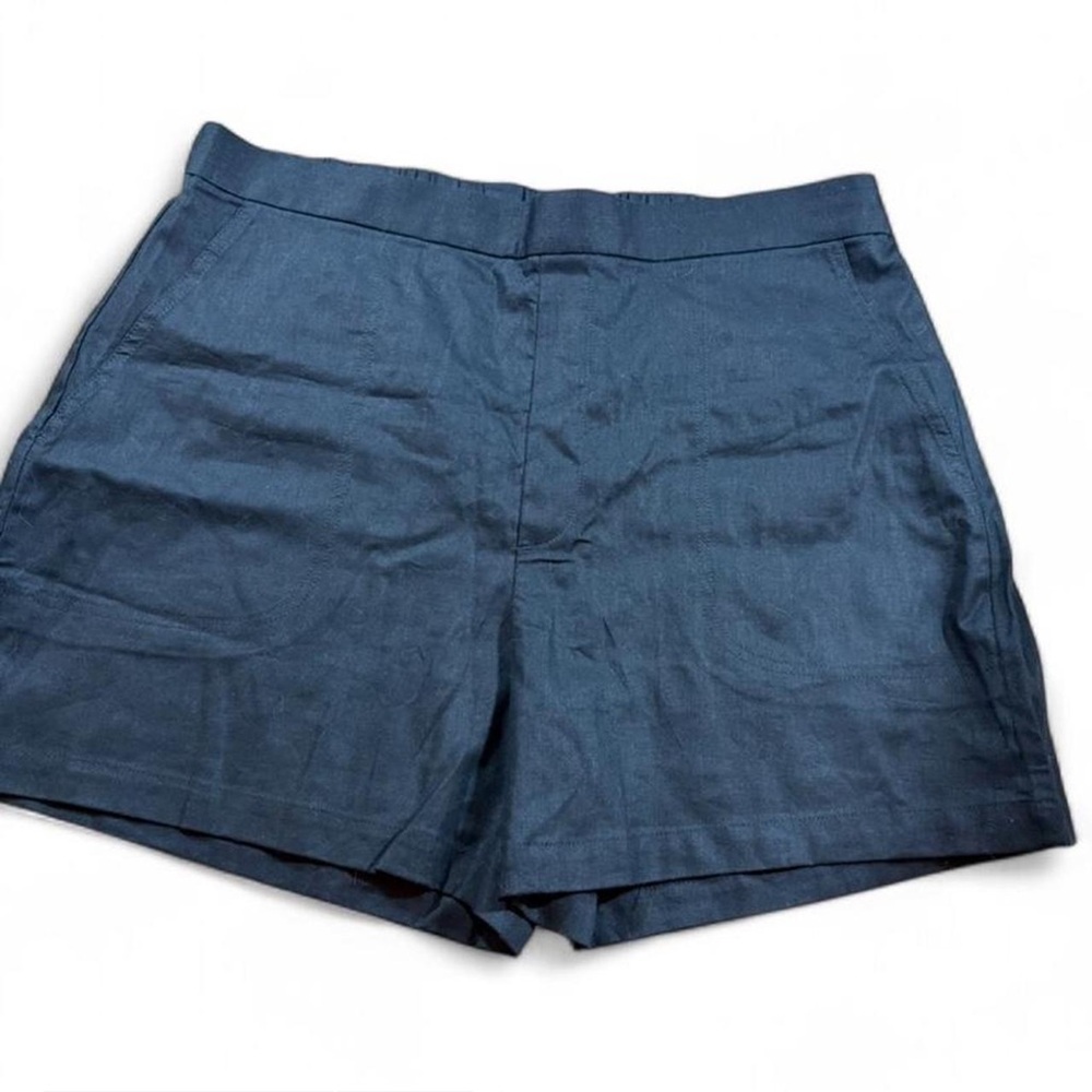 Banana Republic Linen Blend Pull-On Shorts Black Elastic Waist XL NWT - Picture 3 of 6